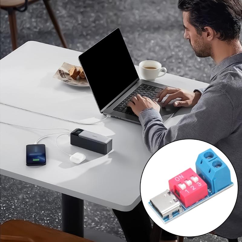 Комплект из 2 модулей USB Type C PD триггеров Поддерживает быструю зарядку QC/PD с регулируемыми напряжениями Поддержка входа 5В-20В