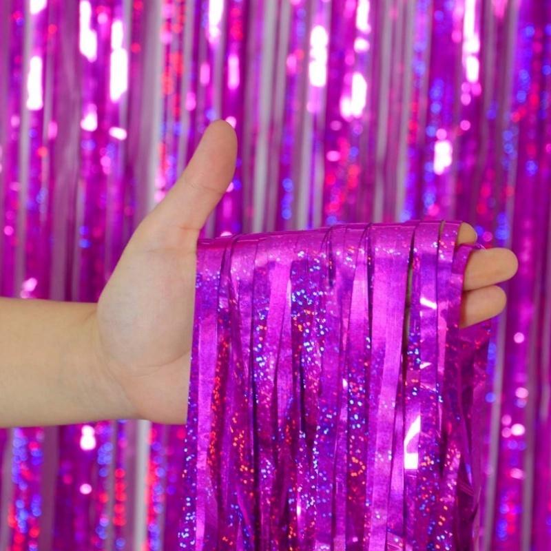 1/2/3Pack Glitter Party Backdrop Metallic Foil Tinsel Fringe Curtain Birthday Wedding Graduations Decoration Anniversary Photo. 5