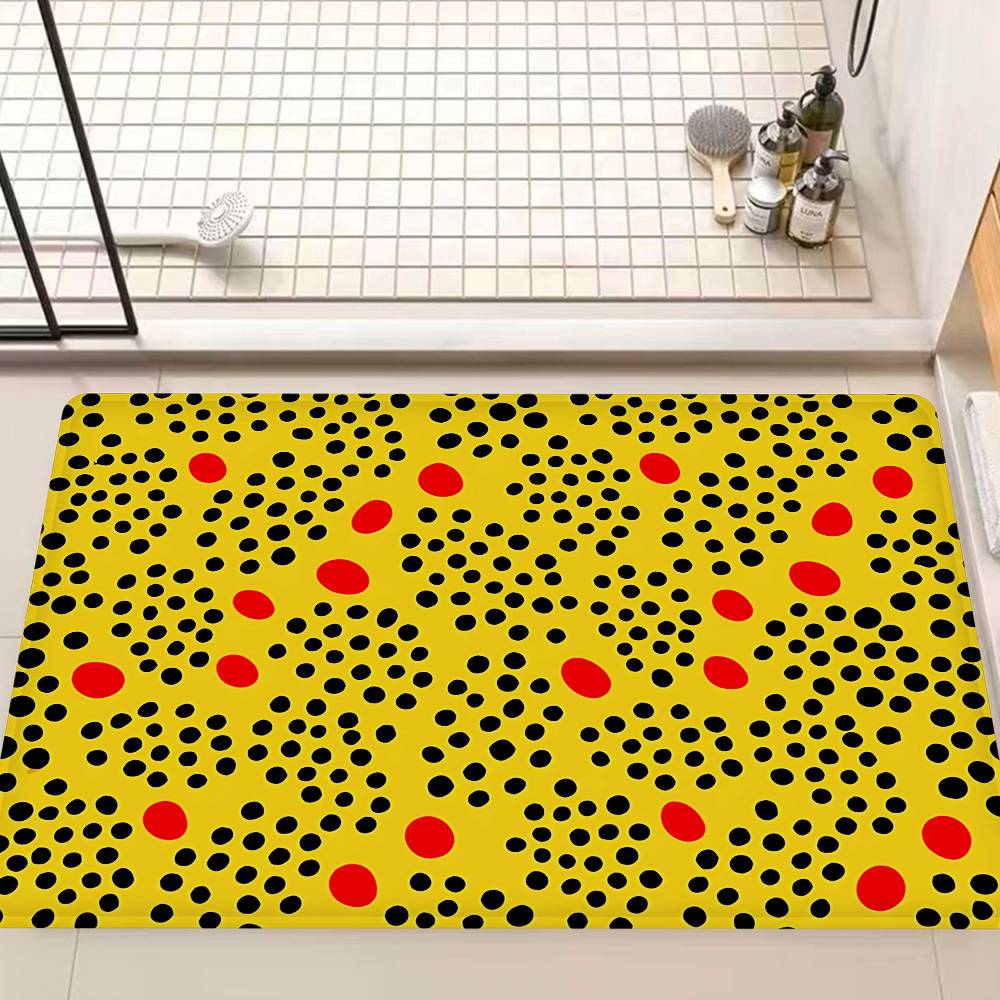 Yellow Dots Yayoi Kusama Floor Mat Retro Multiple Choice Living Room Kitchen Rug Non-Slip Modern Home Decor