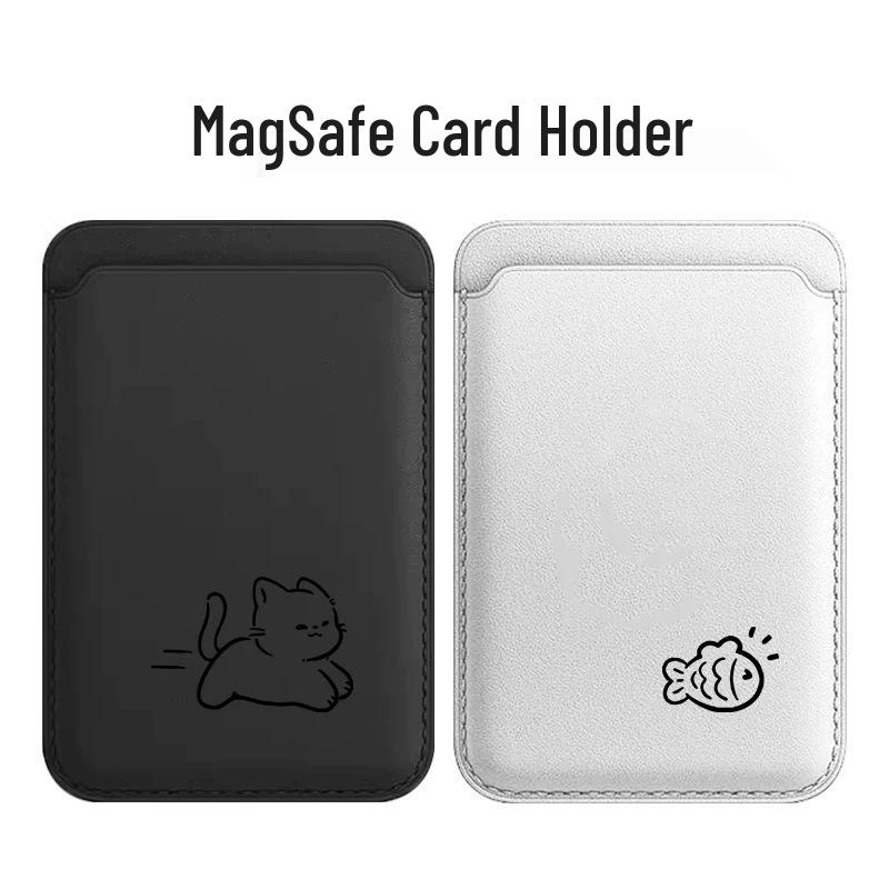 Маленькая Рыбка Кот MAGsafe Кожаный Чехол-Держатель для Карт для Телефонов Apple