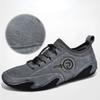 Men's Handmade Leather Sneakers Outdoor Walking Shoes Breathable Lace Up Walking Driving Shoes