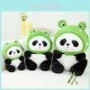 Adorable Panda Plush Toy With Frog Ice Cream And Bee Headpiece For Fun Gifts