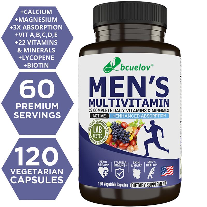 Men'S Multivitamin Dietary Supplement, With Biotin, Folic Acid, 120 Capsules Per Bottle