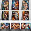 Passion Sexy Naked Woman and Man Poster Abstract Body Art Graffiti Oil Painting Canvas Print for Bedroom Hotel Wall Decoration