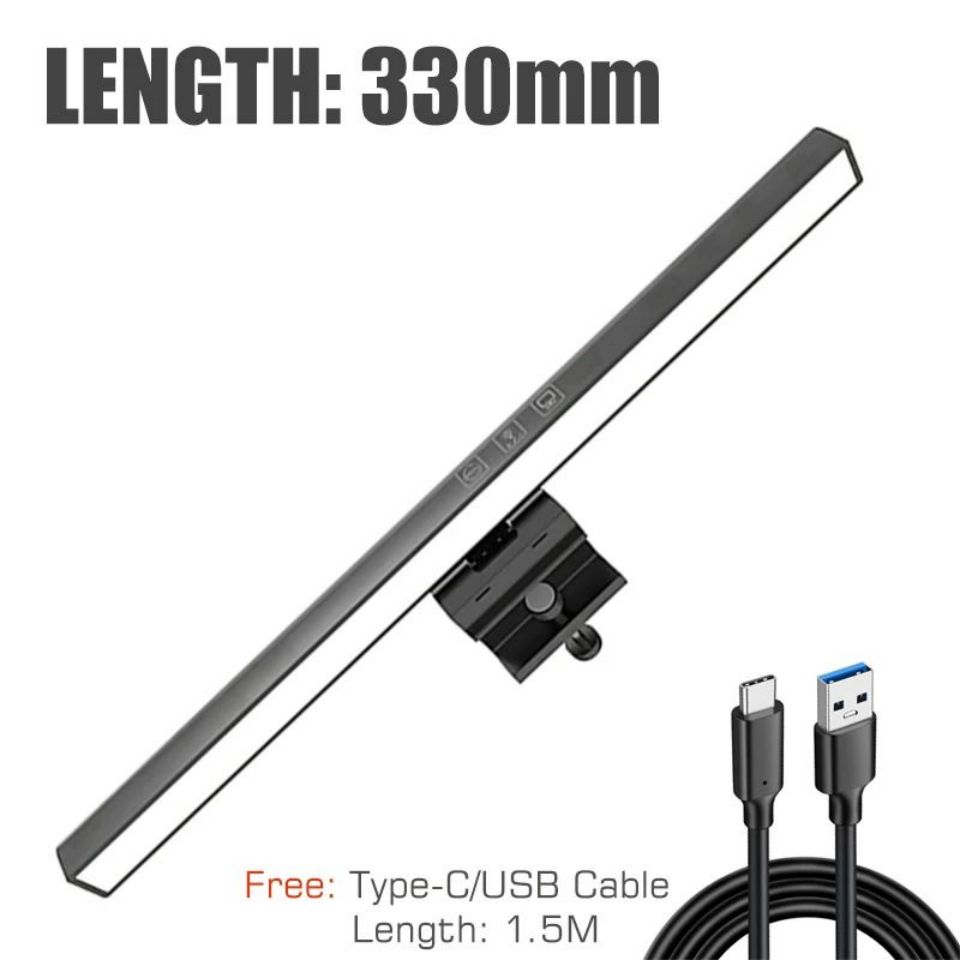 Светодиодная настольная лампа, светодиодная компьютерная панель для монитора ПК, бесступенчатая регулировка яркости, подвесная настольная лампа для чтения с питанием от USB