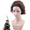 30cm Short Wig Cosplay Demon Slayer Kimetsu No Yaiba Tanjiro Kamado Tanjirou Costume Synthetic Hair Men Women Carnival Party Wig