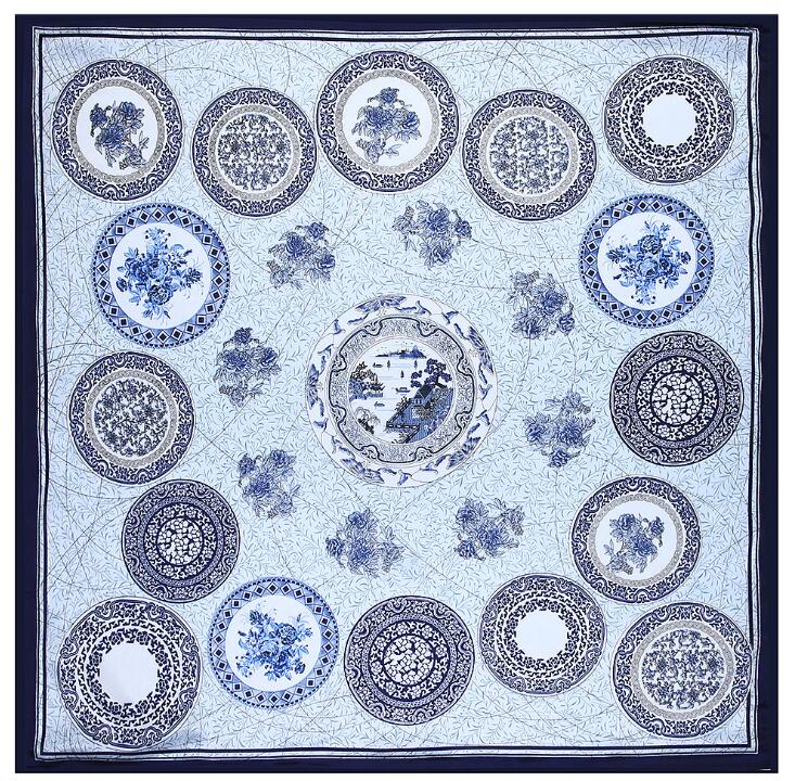 NEW 90*90cm Luxury Brand Women Silk Scarves Plaid Horse Square Scarves Spring Summer Shawls For Ladies