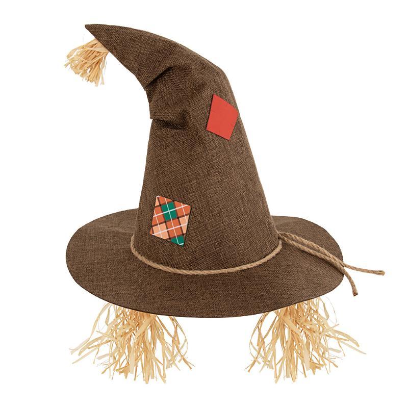Lightweight Halloween Witch Hat Soft Scarecrow Costume Hat for Adult Cosplay Festival Theme Party Fancy Dress Props
