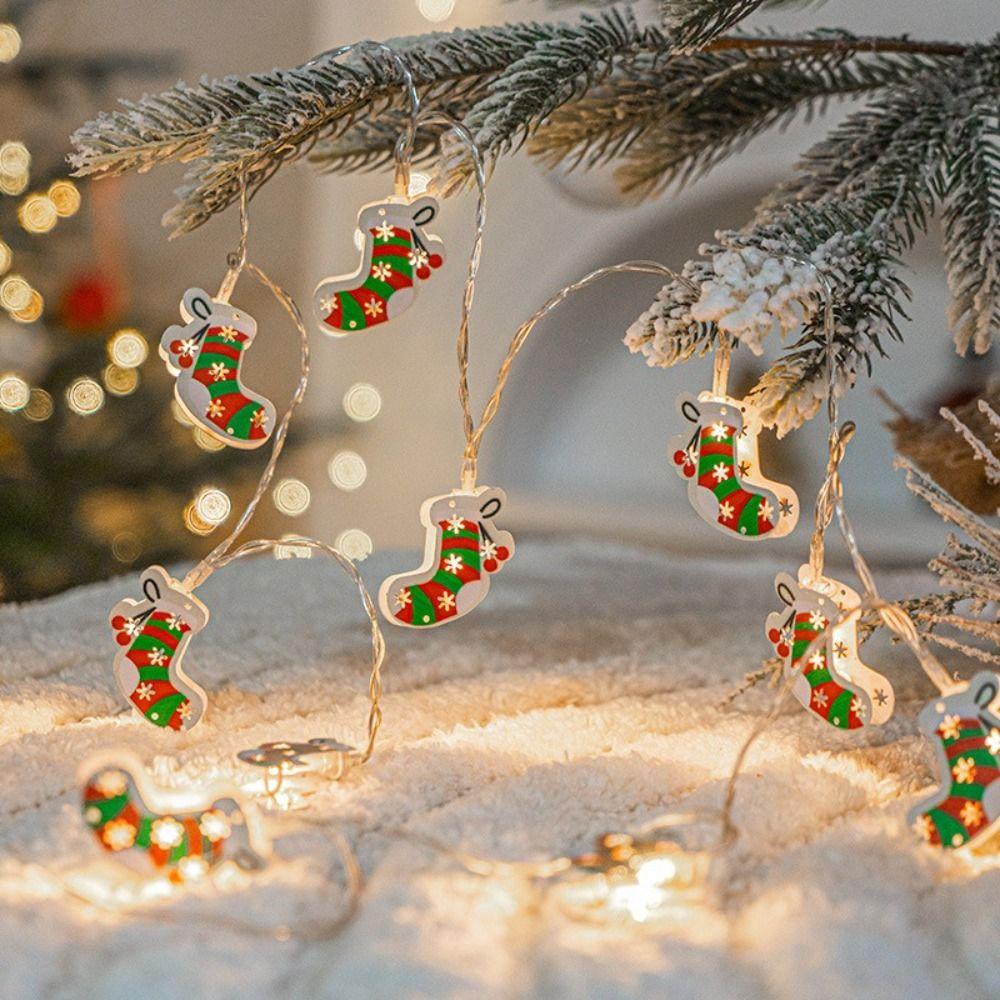 Elk Shape Xmas Ornament String Light Cartoon Holiday String Lights Christmas Decorations