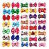 10pcs Flower Dog Hair Bow Red Style Valentine's Day Decorate Dog Bowknot with Rubber Bands for Small Dog Puppy Accessories