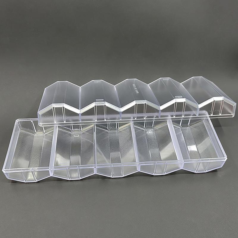 100 фишек, коробка для покерных фишек, акриловая прозрачная коробка для мелких фишек, чехол для хранения фишек для казино с крышками