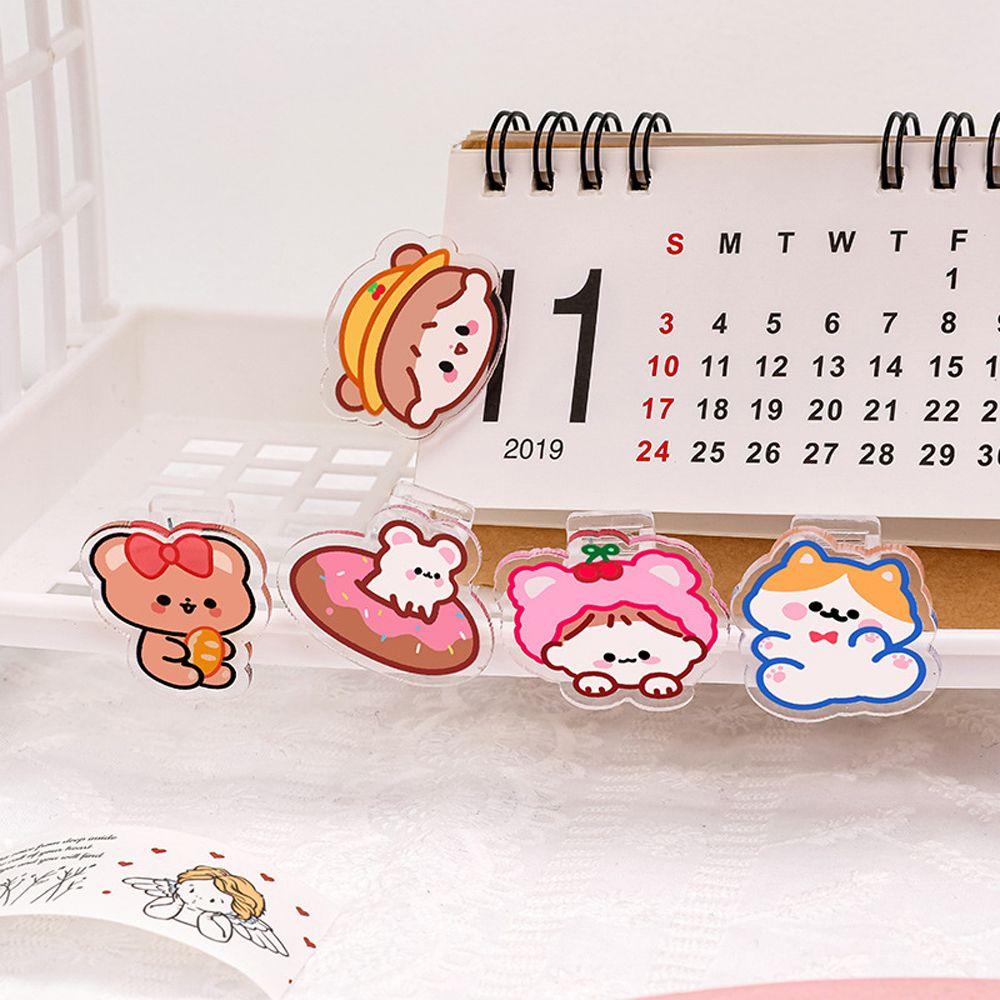 Cartoon Index Clamp Office Supplies Paper Clip Transparent Clip Binder Clips Snacks Sealing Clip