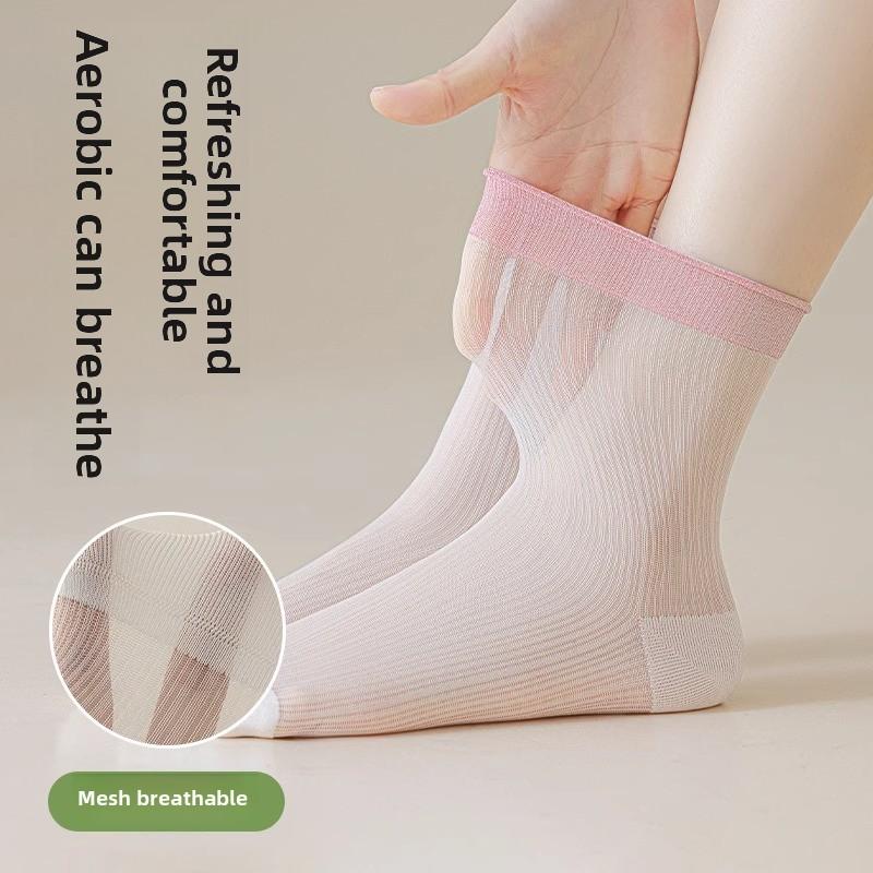 5 пар женских ультратонких прозрачных сетчатых дышащих носков для льда на весну и лето