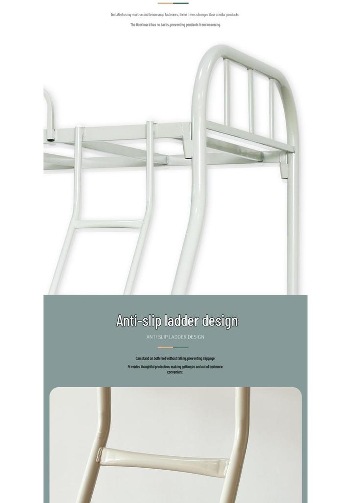 Children's Bunk Bed: Double Steel Iron Frame for Home & Rental Use