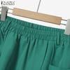 ZANZEA Женские повседневные однотонные свободные юбки с эластичной резинкой на талии