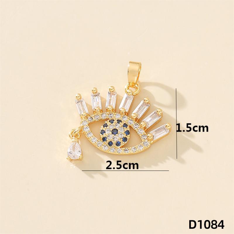 Devil'S Eye Jewelry Chain Pendant Hip Hop Jewelry Copper Gold Plated Zircon Accessories Pendant