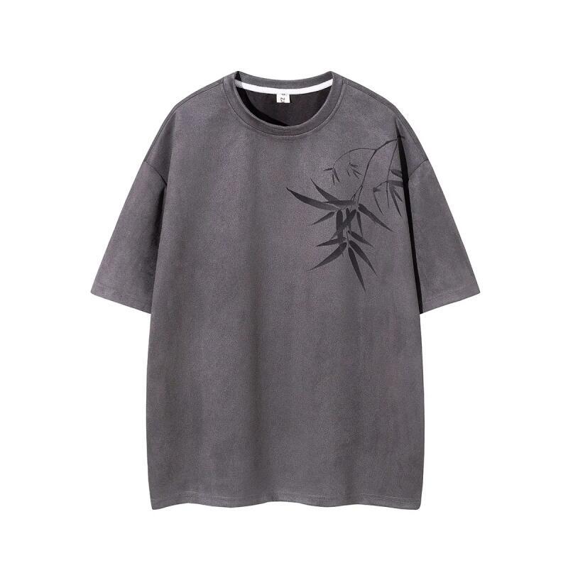 Летние мужские футболки с бамбуковым принтом 2026 года, топ в китайском стиле Ханьфу, модная мужская повседневная футболка, мужская свободная дышащая футболка