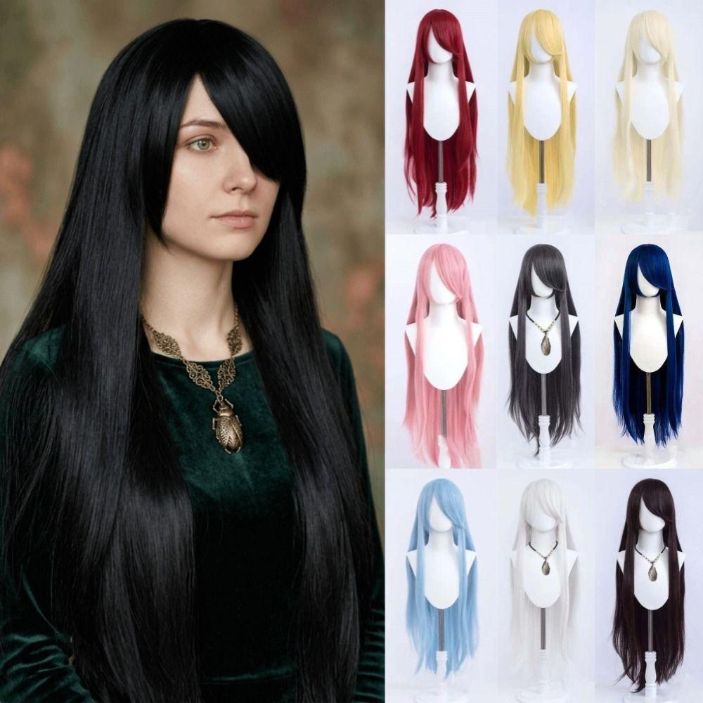 Straight Versatile 39.37inch Handmade Wig Universal Halloween Cosplay Wig for All Kinds of Styling