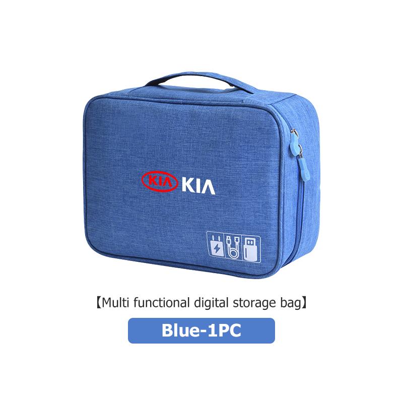 For KIA Large Capacity USB Data Line Charger Plug Storage Bag Waterproof Digital Organizer K5 K2 Rio Optima Sportage Venga MF1
