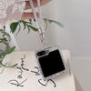 Korean Glitter Cute Phone Case For Samsung Galaxy Z Flip 8 7 6 5 Z Flip7 Flip6 Flip5 Cover with Stand Holder Chain Cases Funda
