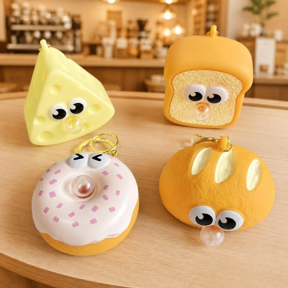 Stress Relief Bubble Squeeze Keychain Dessert Shape Food Fidget Toy Decompression Toy Party Favors