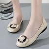 Spring Summer Genuine Leather Shoes Women Flats Soft Fashion Brand Flat Cow Leather Shoes Black White Blue Plus Size 42