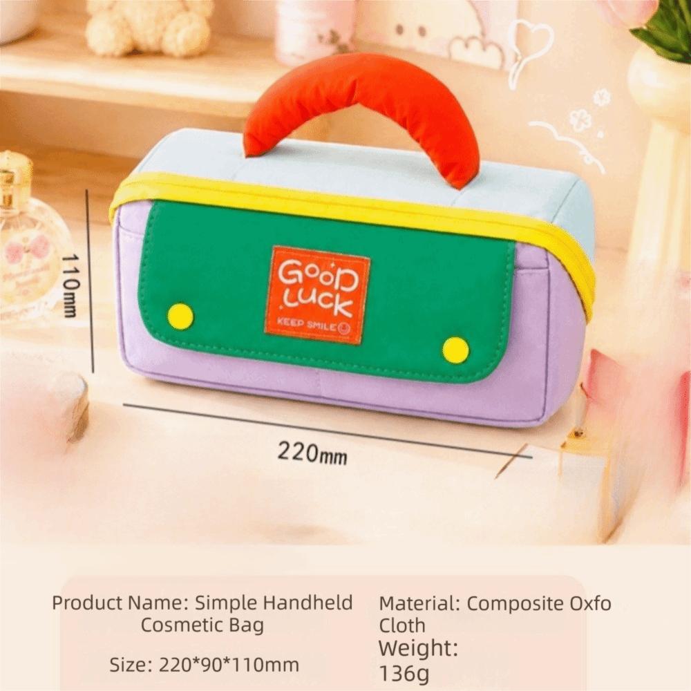 Multi-pocket Pen Bag Print Stationery Bag Handheld Pencil Case Travel Toiletries