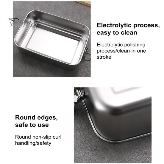 Ланч-бокс из нержавеющей стали, герметичный ланч-бокс для детей и взрослых, контейнеры для еды для сэндвичей, фруктов, закусок