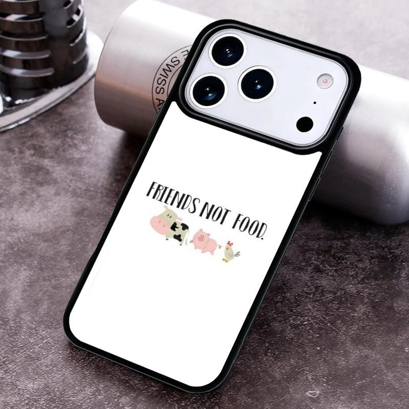 Друзья не Еда Веганская Цитата Чехол для Телефона для iPhone 17 16 15 Pro Max Air 14 13 12 11 Plus Ударопрочный Чехол
