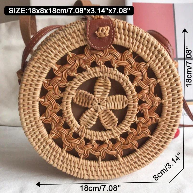 Square Round Mulit Straw Bag Handbags Women Summer Rattan Bag Handmade Woven Beach Circle Bohemia Handbag