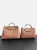 New Woven Bow Large Capacity Leather Shoulder Bag For Women Single Shoulder Diagonal Cross Handbag