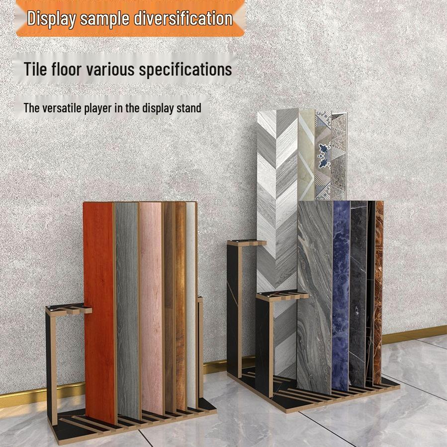 Slanted Wood Tile Display Stand for Flooring Samples
