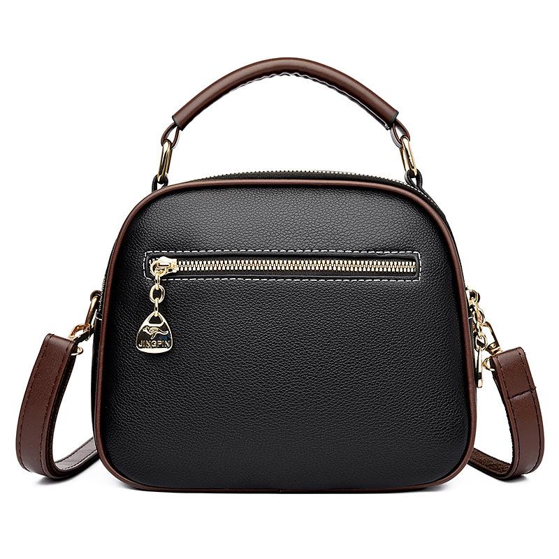 Soft Leather Women's Handbag High-end New Style Handbag Multi-component Wide Shoulder Strap Crossbody Shoulder Bag