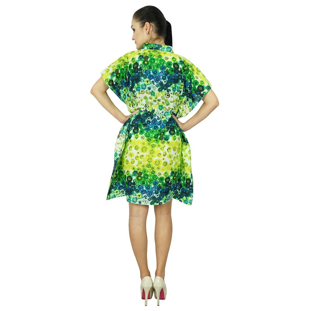 Bimba Women Bohemian Cotton Kaftan Short Indian Caftan Plus Size Beach Wear