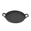 Cast Iron Griddle Reversible Dual Handle Ribbed Round Cast Iron Frying Pan for Gas Electric