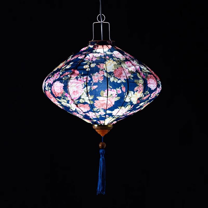 12/14 дюймов Восточный стиль Дворцовый фонарь Ткань Шелковый цветочный узор Фонарь Вьетнам Середина осени Весна Фестиваль Подвесной декор