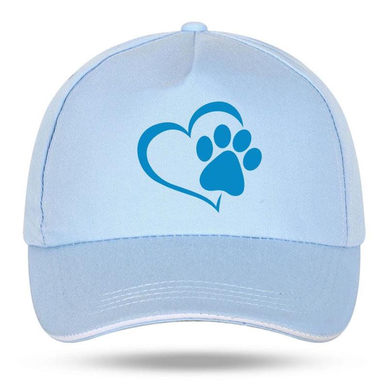 New Unisex Women Fashion Cute Dog Paw with Peach Heart Baseball Caps for Hip Hop Cotton Trucker Cap Bone Dad Hats