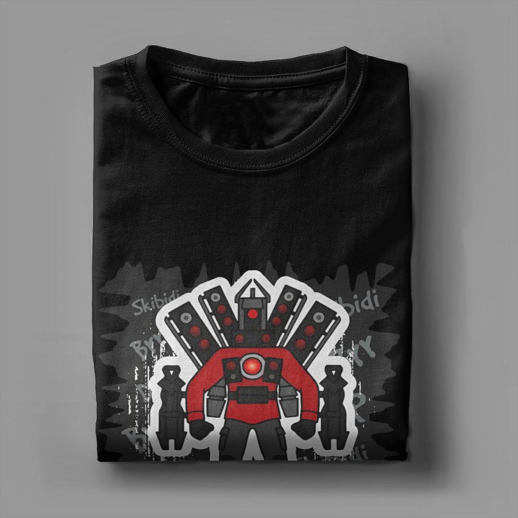 Мужские футболки Skibidi Toilet Titan Speakerman Upgraded Leisure Cotton Tee Short Sleeve Funny Humor T Shirt Merchandise Plus Size