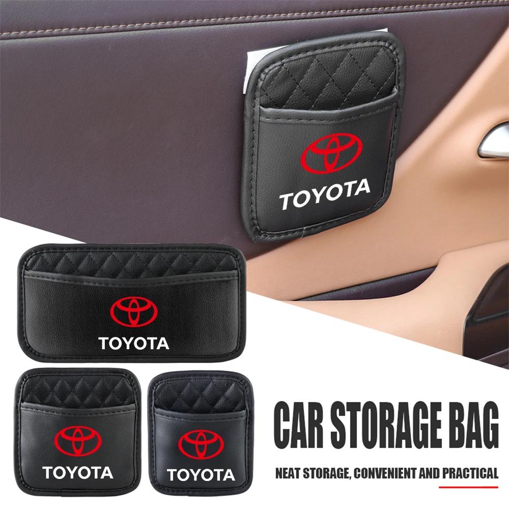 Leather Car Storage Pocket Seat Back/Door/Center Console Organizer for Toyotas TRD Autocollant Pegatina RAV4 Avensis Yaris Reiz