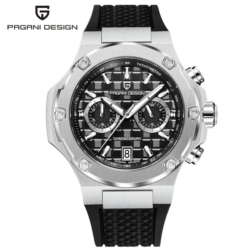 New PAGANI DESIGN Luxurys Men Quartz Watch VK64 Sapphire Glass AR Coated Chronograph 100M Waterproof Luminous Watch for Men