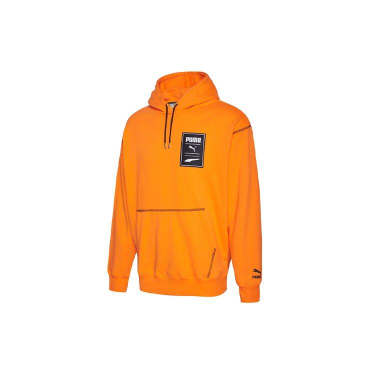Puma Повседневная толстовка с капюшоном с принтом для мужчин, ярко-оранжевая 597886-80