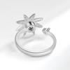 Women Hexagram Spinner Ring Anti Anxiety Stress Relief Zircon Rotatable Band Jewelry For Calming