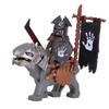 1PCS Medieval Lotr Figures Orc Cav BanV Soldiers Brown Wolf Rider Mount Knights Building Blocks Bricks Toys for Children Gifts