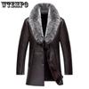 Fur One Men's Leather Coat Thickened In The Long Section Sheepskin Leather Coat Men's Fur