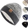 New Unisex Two-Tone Winter Hats Add Fur Lined Men And Women Fashion Warm Beanie Cap Casual Winter Knitted Hats EMA