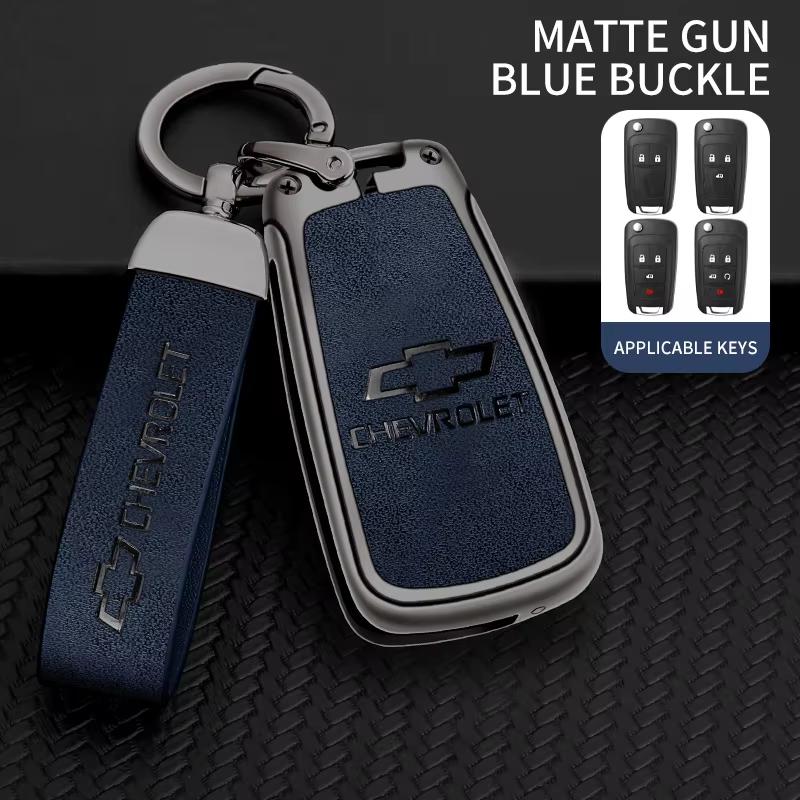 AABHI1 Zinc Alloy Car Flip Key Case Cover Shell Bag For Chevrolet Cruze Aveo Trax Sail Malibu Captiva Prism Spark Protector Accessories