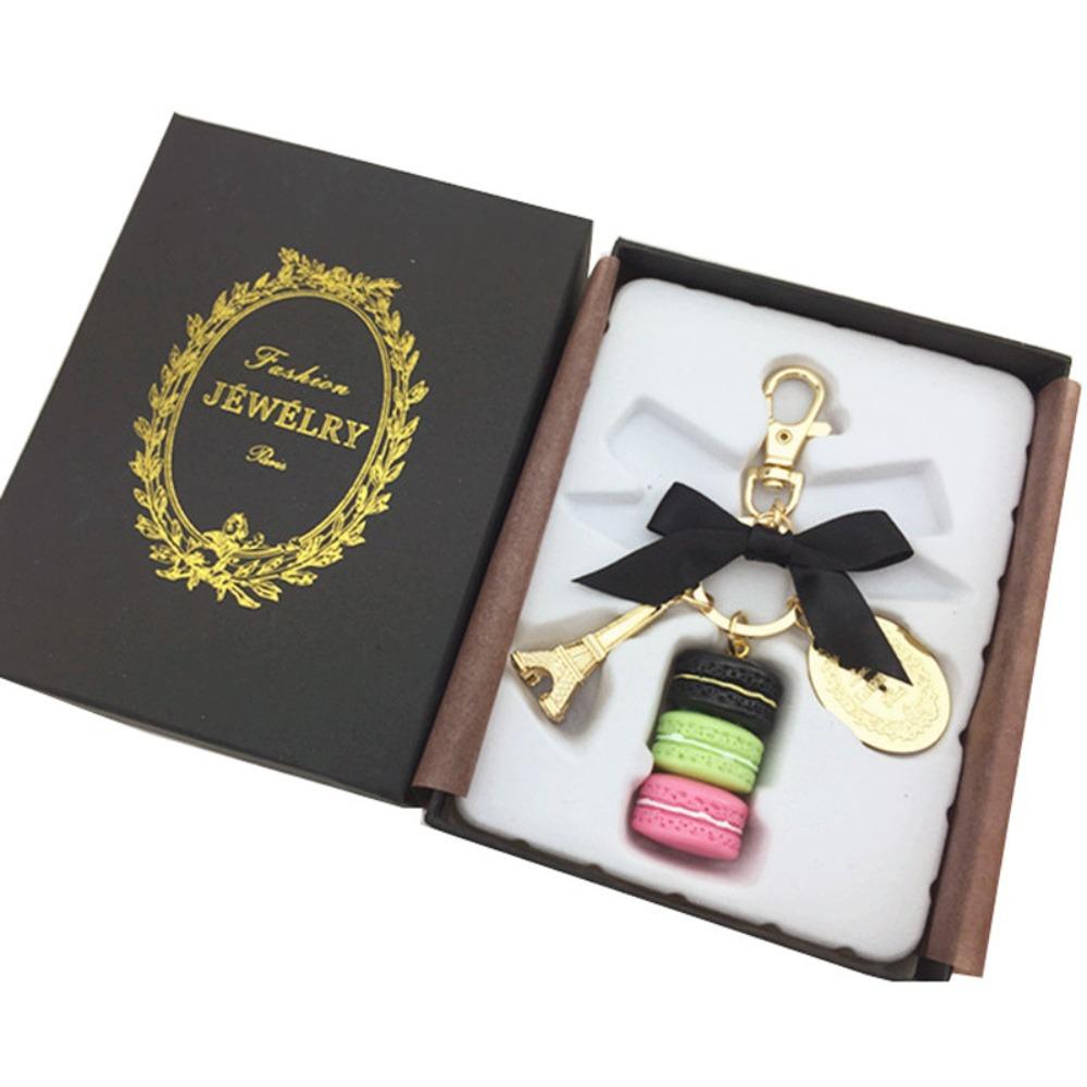 Gold Color Eiffel Tower Key Chains Zinc Zinc Alloy Bowknot Macaron Key Ring  Car Key Ring