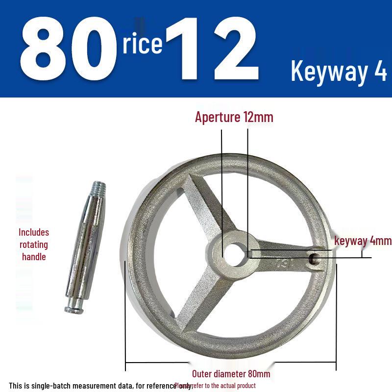 Chrome-Plated Cast Iron Handwheel with Square and Round Corrugated Edges for Industrial Machine Tools