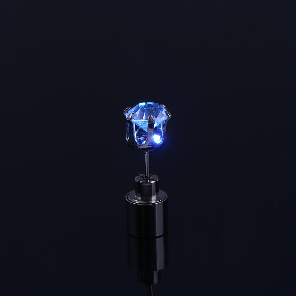 Крутые мужские серьги LED Светящиеся DJ Танцевальная Вечеринка Стразы Светящиеся Серьги Серьги с Подсветкой Женские Серьги-Гвоздики Алмазные Серьги