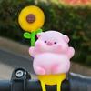 Non-drilling Car Mount Ornament Cartoon Windmill Decoration with Soft Doll Cute Rotary for Dashboard Animal Handlebar & Vent Solar/Manual Spin